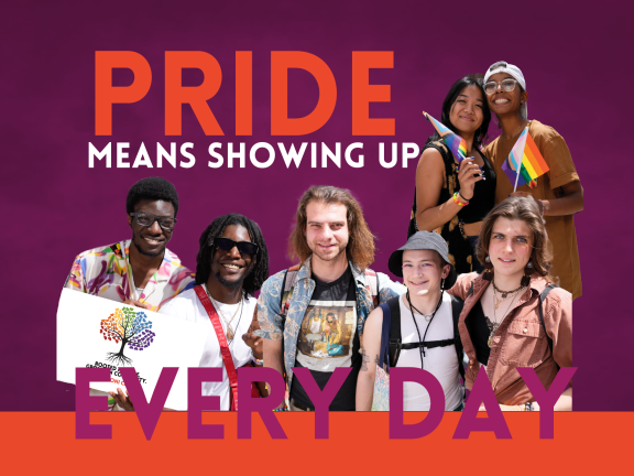 Pride Means Showing Up Banner